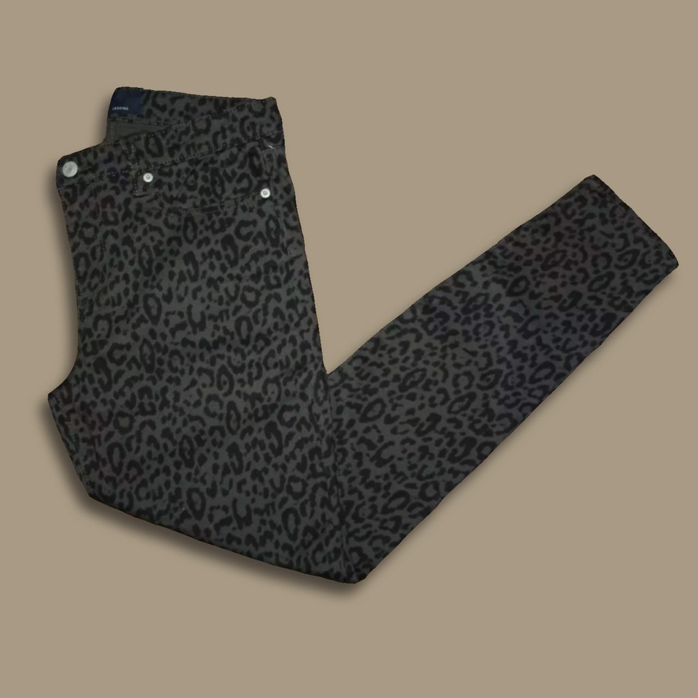 Gray & black leopard print pants